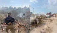 Balıkesir Susurluk'ta 1 ton saman yandı