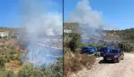 Bodrum'da otluk ve makilik alanda yangın : Havadan ve karadan müdahale başlatıldı