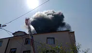 Bolu'da apartmanın çatı katında yangın
