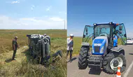 Muş'ta kamyonet ve traktör çarpıştı : 2 kişi yaralandı