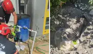 Beton mikserinden dökülen betonun altında kalan yavru köpek kurtarıldı