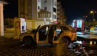 Kayseri'de şarj olan elektrikli araç alev alev yandı : Patlama anı kamerada