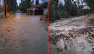Çorum’da kuvvetli yağış sonrası dereler taştı, yollar zarar gördü