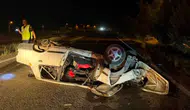 Karabük’te refüje çarpan otomobil takla attı : Sürücü yaralandı