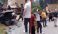 Hatay'da hafriyat kamyonu ile otomobil çarpıştı : 9 yaralı