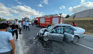 Çorum'da iki otomobil çarpıştı : 7 kişi yaralandı