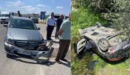 Bayburt'ta 2 otomobil çarpıştı : 5 yaralı