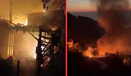 Hatay'da alevlere teslim olan 2 katlı ahşap ev küle döndü