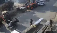 Tekirdağ'da motosikletli forkliftin demir ayaklarına çarptı