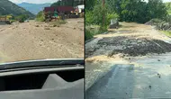 Artvin'de şiddetli yağışı : Şavşat'ta yollar çöktü, ulaşım durma noktasına geldi