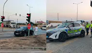 Mersin'de otomobil polis aracına çarptı : Biri polis, 2 kişi yaralandı