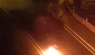 Kayseri Melikgazi'de seyir halindeki motosiklet küle döndü