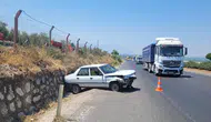 Manisa Turgutlu'da kaza : Tır, şerit değiştirirken otomobil ile çarpıştı