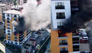 Rize Ardeşen'de 10 katlı apartmanın 4'üncü katında yangın