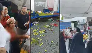 Beyoğlu'nda pazarcı müşterinin başına kalas attı : 10 dikiş atılan kadın yaralandı
