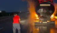 Osmaniye'de otoyolda fuel oil yüklü tanker alev alev yandı