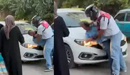 Antalya'da yol verme kavgası : Motokurye sürücüyü kaputa yatırıp yumrukladı
