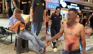 Aksaray'da bıçaklanan şahıs, yol ortasında soyundu
