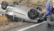 Burdur Salda'da otomobil takla attı : 4 kişi yaralandı
