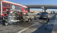 Çorlu'da korkunç kaza : Otomobil alev aldı, yanarak öldü