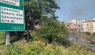 Ümraniye TEM Otoyolu'nda otluk alanda yangın