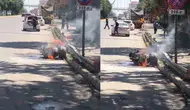 Muş'ta seyir halindeki motosiklet yandı : Maddi hasar meydana geldi