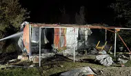 Samsun'da bağ evi olarak kullanılan konteyner alev alev yandı