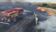 Edirne'de anız yangını köylerde paniğe neden oldu