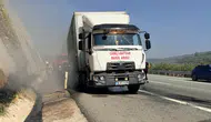 Gemlik'te korkutan yangın : Hayvan nakil aracı alevlere teslim oldu