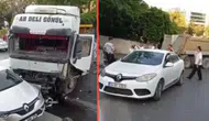 Esenler'de freni boşalan hafriyat kamyonu 7 araca çarptı