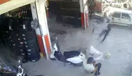 Gaziantep'te otomobil lastiği bomba gibi patladı : İşçi havaya savruldu