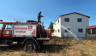 Bolu'da kereste fabrikasının yakınında yangın