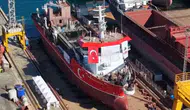 Türkiye'nin ilk yerli tarama gemisi 'UAB MAVİ VATAN' suya indirildi