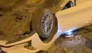 Diyarbakır Sur'da trafik kazası : Otomobil takla attı, sürücü yaralandı