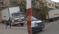 Gaziantep’te freni boşalan kamyon eve çarparak durabildi