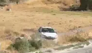 Adıyaman'da el freni çekilmeyen otomobil şarampole devrildi