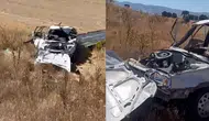 Kütahya Emet'te araç tarlaya uçtu : 2 kişi yaralandı