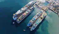 Kuşadası'na 4 dev kruvaziyer aynı anda yanaştı : 11 bin 811 turist akını !