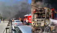 İzmir Bayraklı Tünelleri'nde tır yangını