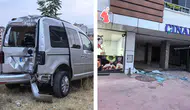 Elazığ'da faciadan dönüldü : El freni çekilmeyen araç iş yerine girdi