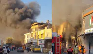 İzmir'de bir iş yerinde yangın : Patlamalar meydana geldi