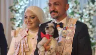 Trabzon'da düğünde altın yerine av köpeği taktılar