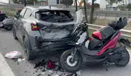 Tuzla TEM Otoyolu'nda kaza: Emniyet şeridindeki otomobile çarpan motosikletli polis yaralandı