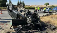 Uşak'ta otomobil takla attı : 66 yaşındaki sürücü ağır yaralandı