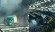 Esenyurt TEM Otoyolu'nda tırda yangın
