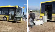 Bursa'da belediye otobüsü yoldan çıktı : Yolcular ölümden döndü