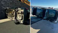 Elazığ'da feci kaza : Devrilen otomobilde 4'ü çocuk 7 kişi yaralandı