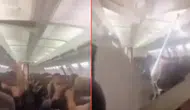 Havada korku dolu anlar : Uçağın tavanı çöktü