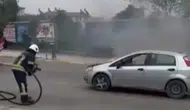 Elazığ'da seyir halindeki otomobilde yangın çıktı