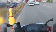 Erzrum'da kask kamerasını görünce tartışmayı gülümseyerek bitirdi